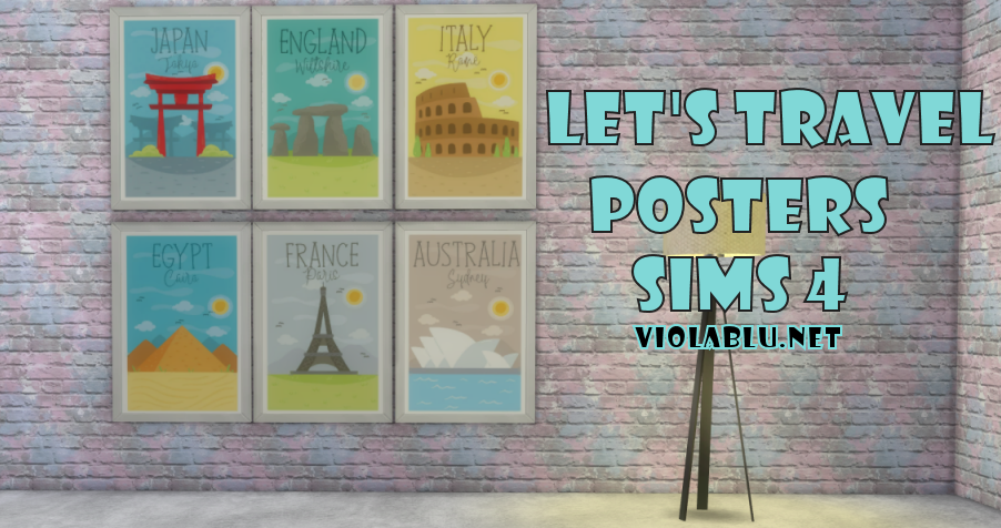 Let's Travel Posters for Sims 4