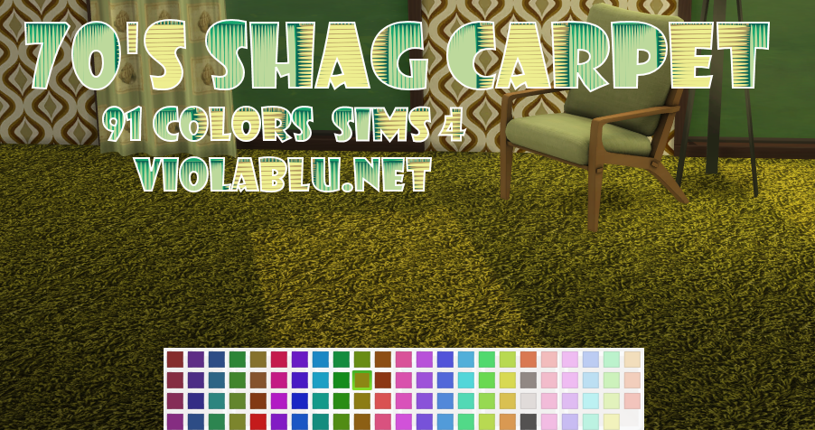 Viola's 70's Shag Carpet in 91 colors for Sims 4