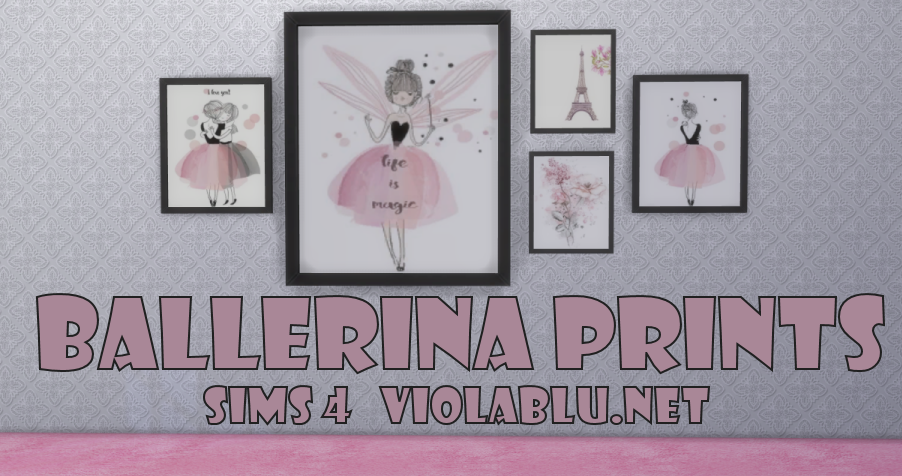 Pink Ballerina Prints for Sims 4