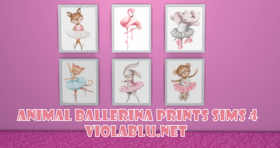 Animal Ballerina Prints for Sims 4