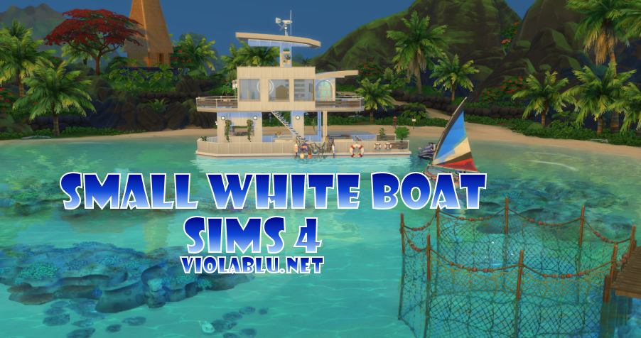 Small White Boat for Sims 4 Speed Build and Download