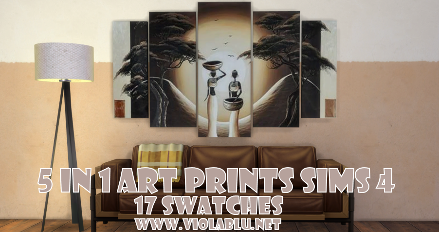 Viola's 5 in 1 Art Prints for Sims 4