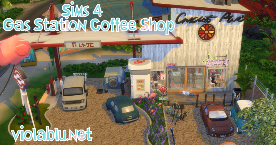 Flamingo Island Petrol  Coffee Shop for Sims 4
