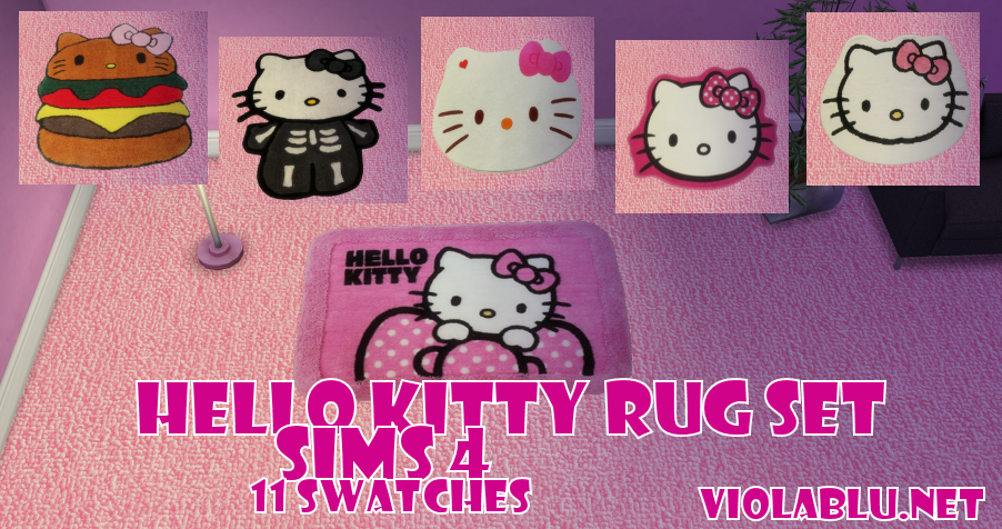 Hello Kitty Rug Set for Sims 4