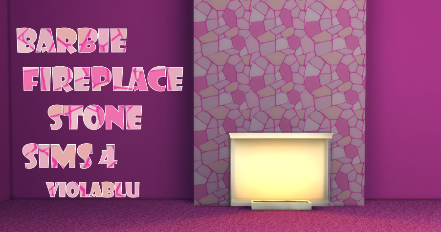 Barbie Fireplace Wallpaper for Sims 4