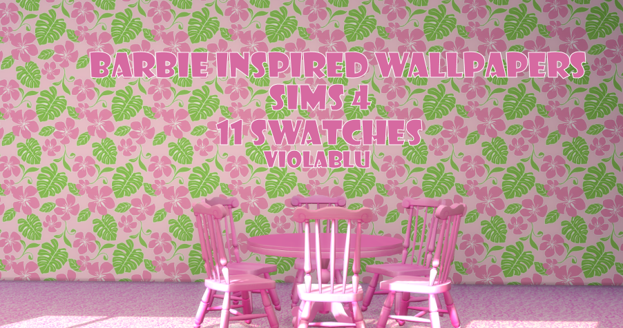 Barbie Inspired Wallpaper for Sims 4