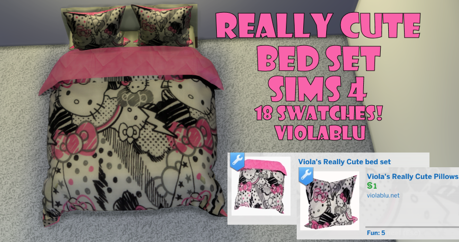 Really Cute Bed Set for Sims 4
