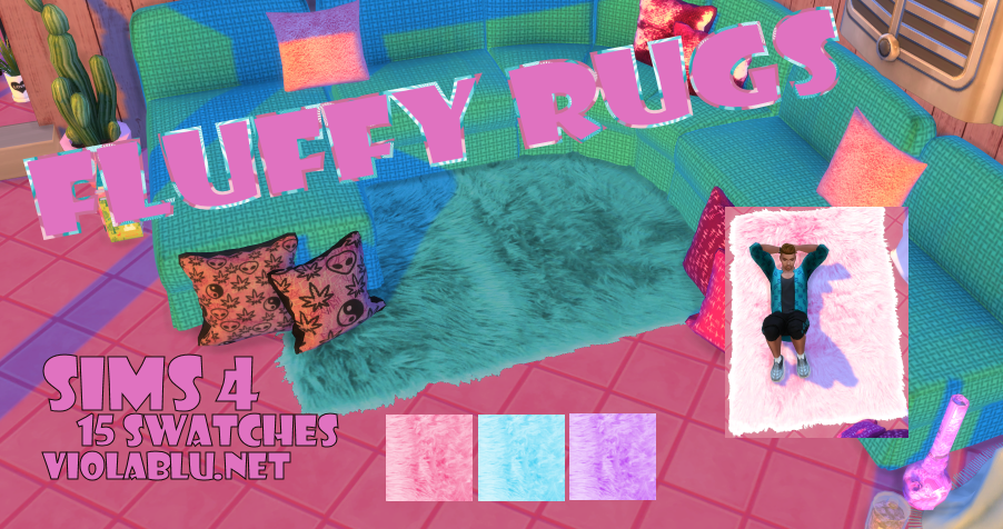 Fluffy Fur Rug Set for Sims 4