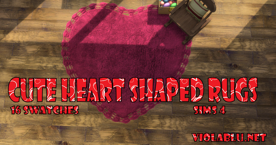 Cute Heart Shaped Rugs for Sims 4