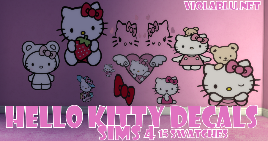 Large Hello Kitty Decals for Sims 4
