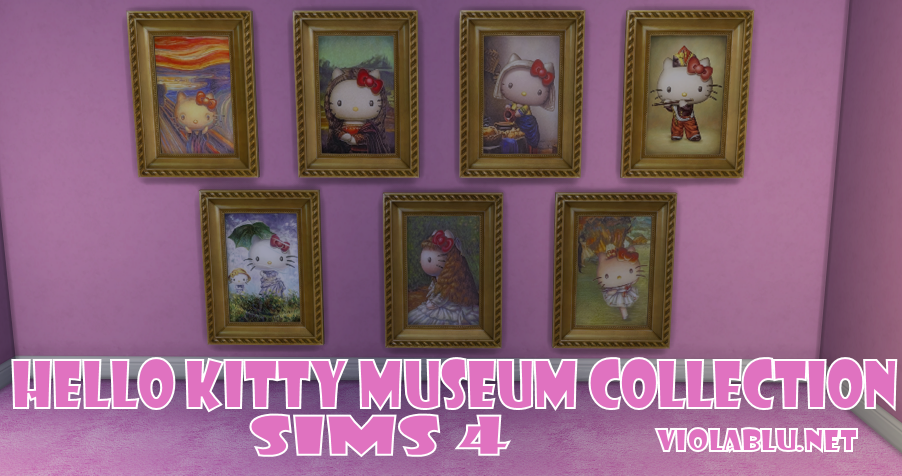 Hello Kitty Museum Art Collection for Sims 4