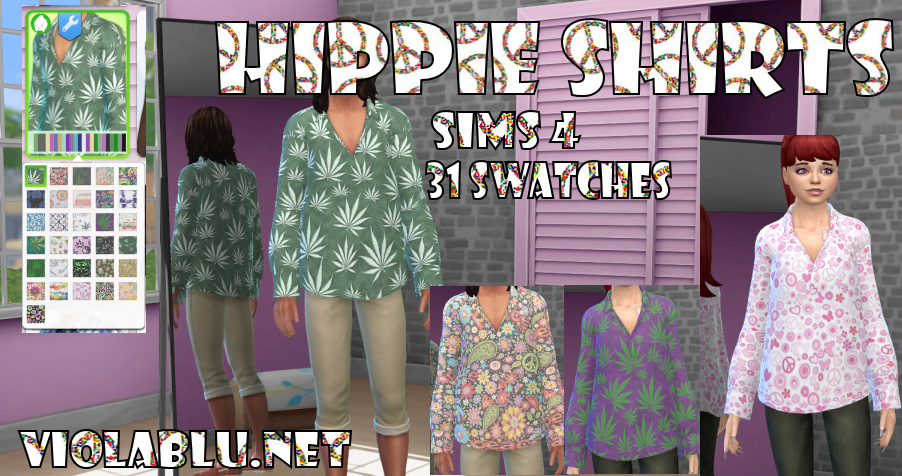 Hippie Shirts for Sims 4