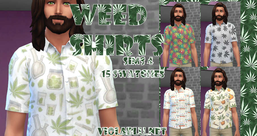 Beachy Weed Shirts for Sims 4
