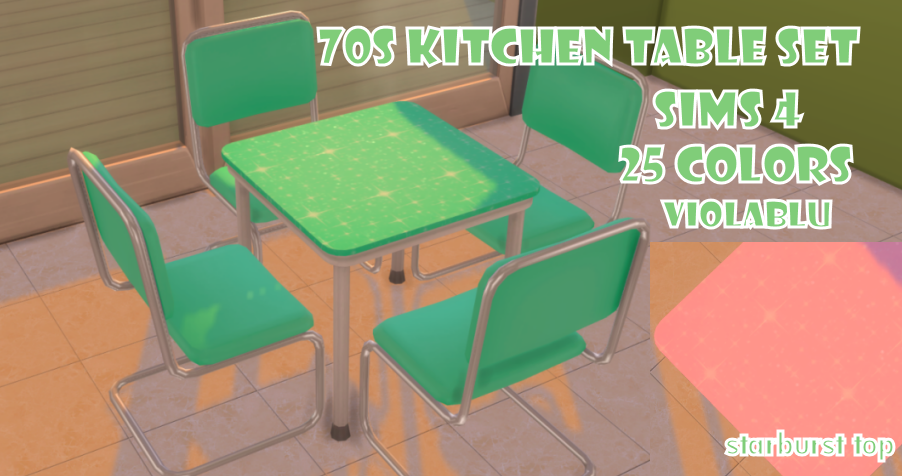 70s Starburst Table Set for Sims 4