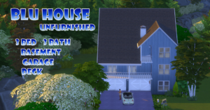Blu House 3 Bedroom 3 Bath for Sims 4