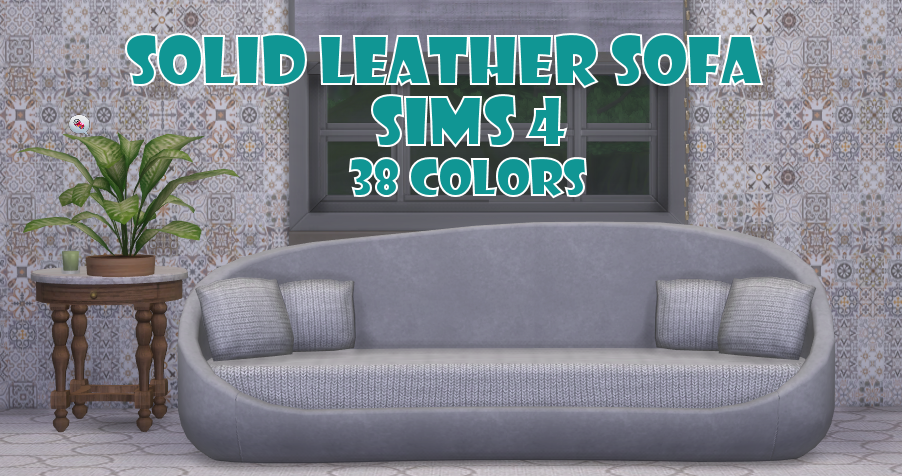 Sims 4 Solid Leather Sofa