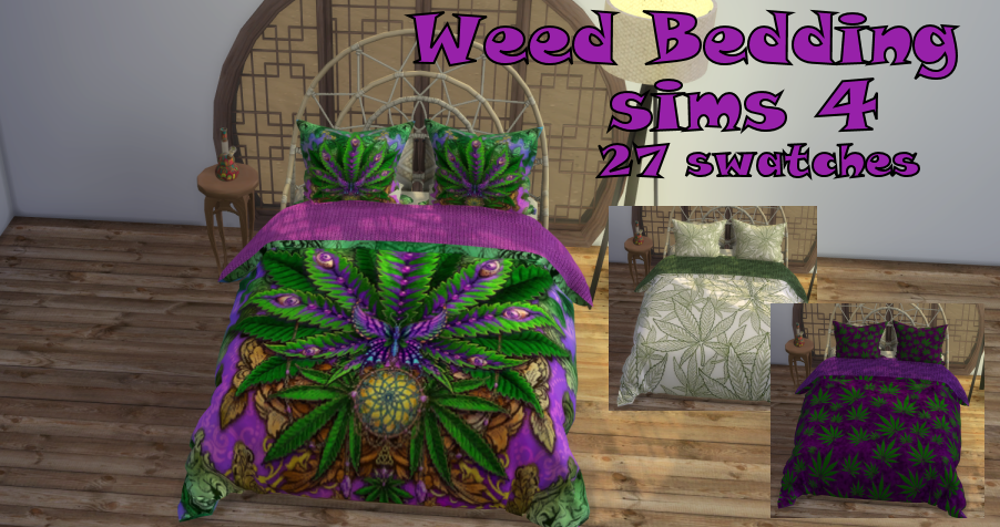 Sims 4 Hippie Weed Bedding