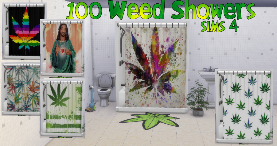 100 Pot Leaf Weed Showers for Sims 4