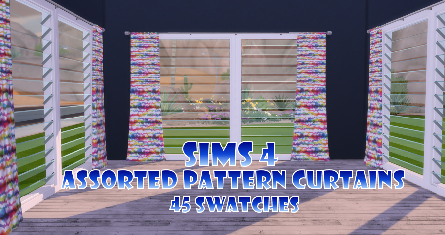 Assorted Pattern Curtains for Sims 4