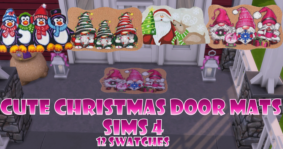Sims 4 Cute Christmas Door Mats