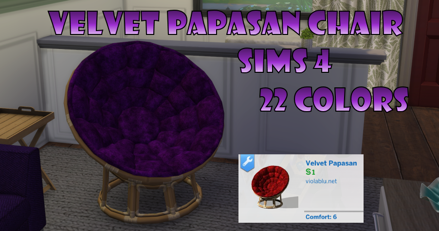 Sims 4 Velvet Papasan Chair