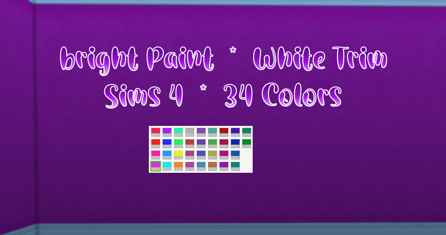 Bright Paint with White Trim for Sims 4