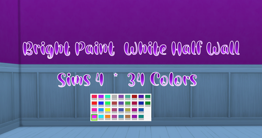 Bright Paint White Half Walls for sims 4